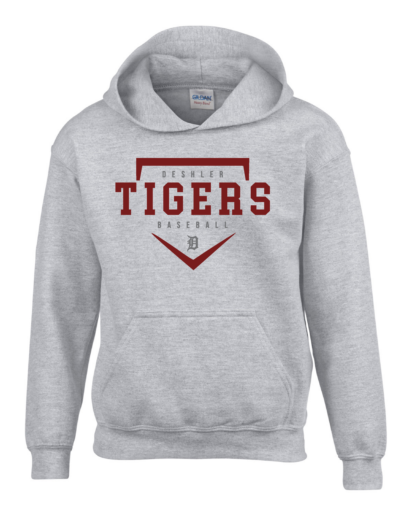 Fleece Hooded Sweatshirt Deshler Tigers Baseball