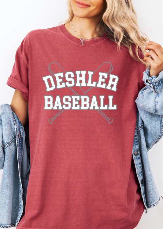 Deshler Baseball Comfort Color Tee