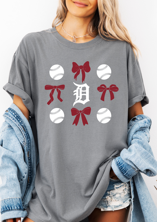 Deshler Baseball Bows Comfort Color Tee