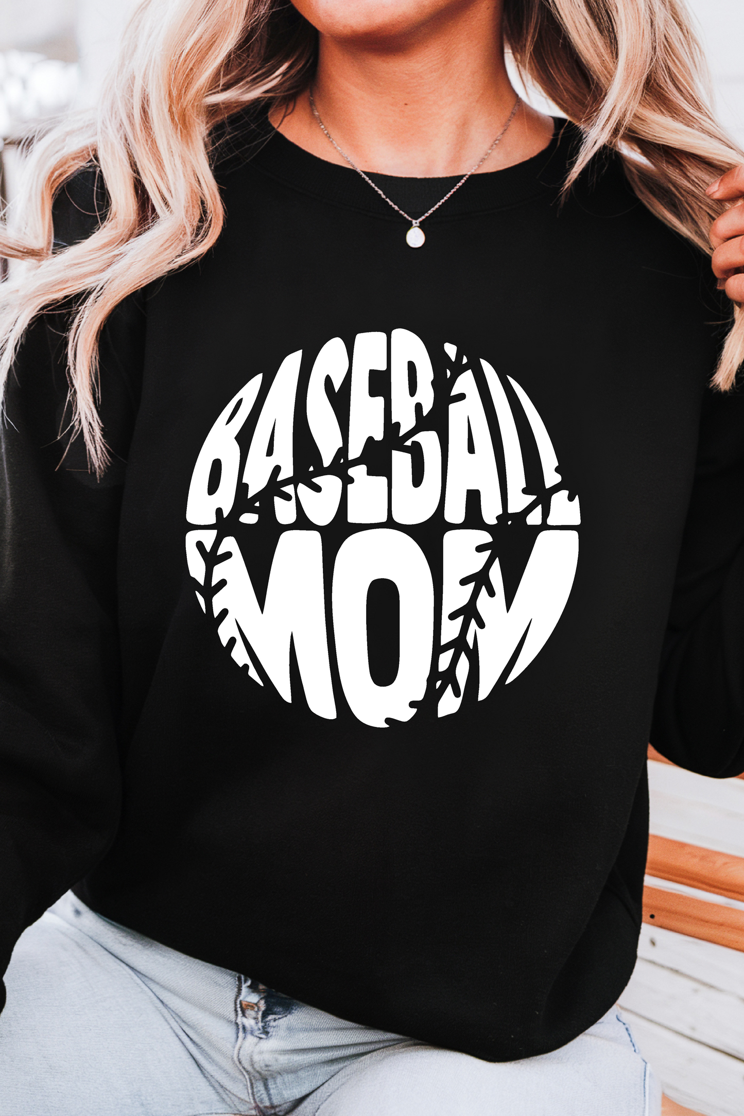 Baseball Mom Fleece Crew Sweatshirt