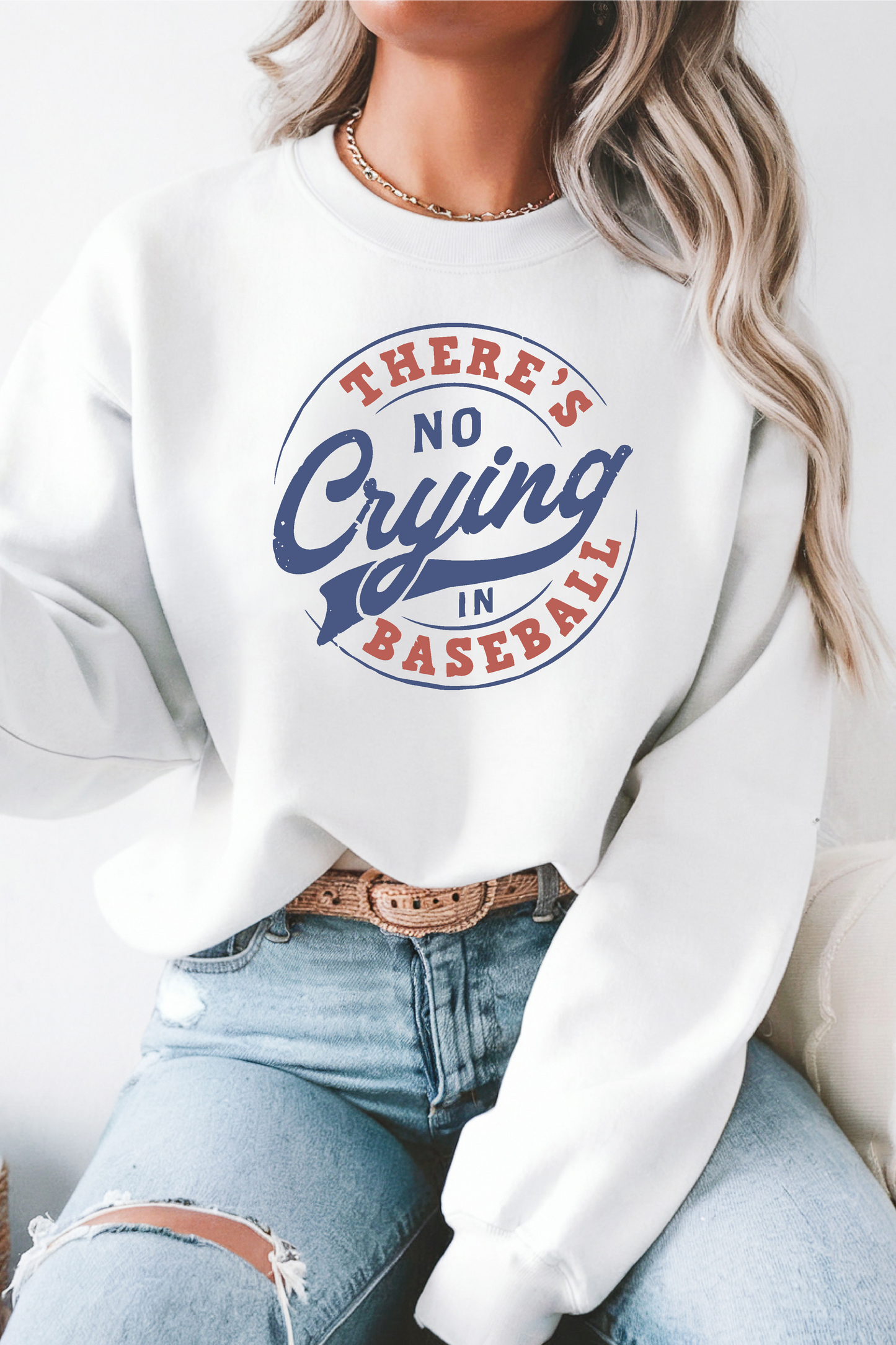 There's No Crying In Baseball Fleece Crew Sweatshirt