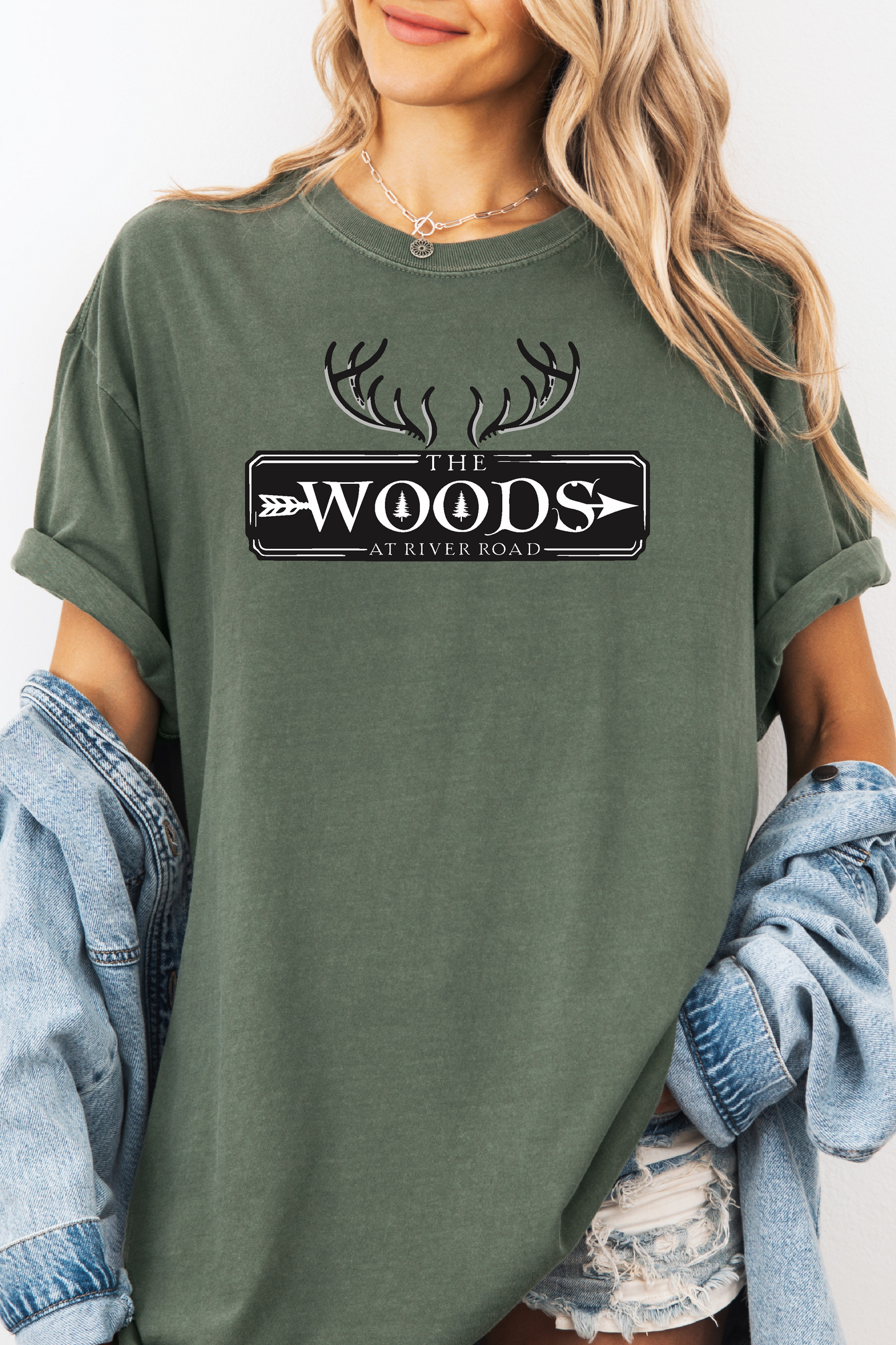 The Woods Comfort Color Tee- Army Green