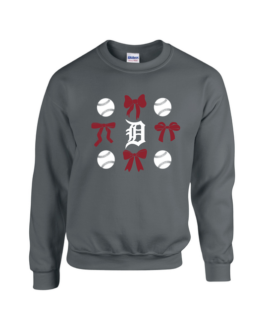 Fleece Crew Sweatshirt Deshler Baseball Bows