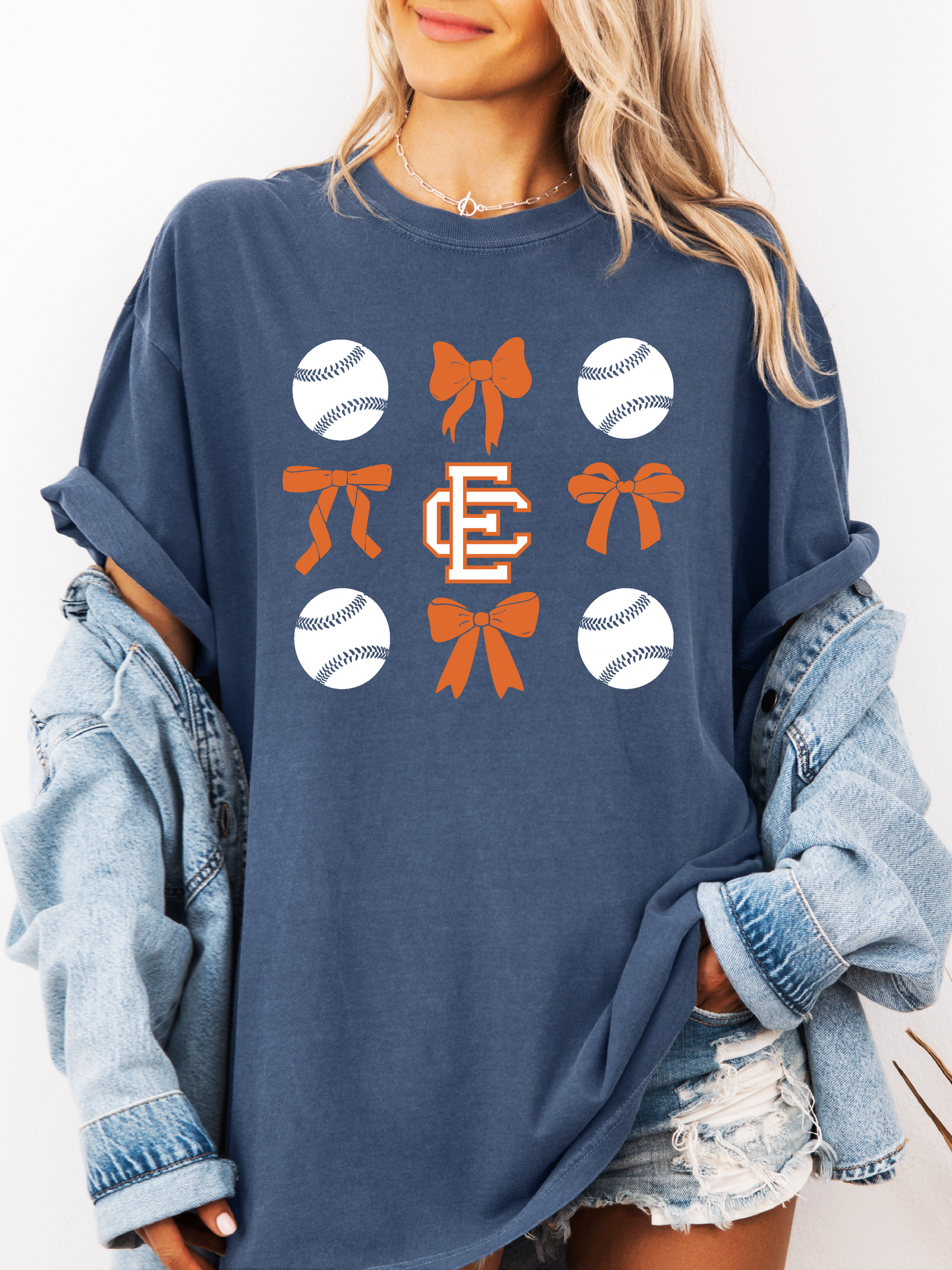 EC Baseball Bows Comfort Color Tee