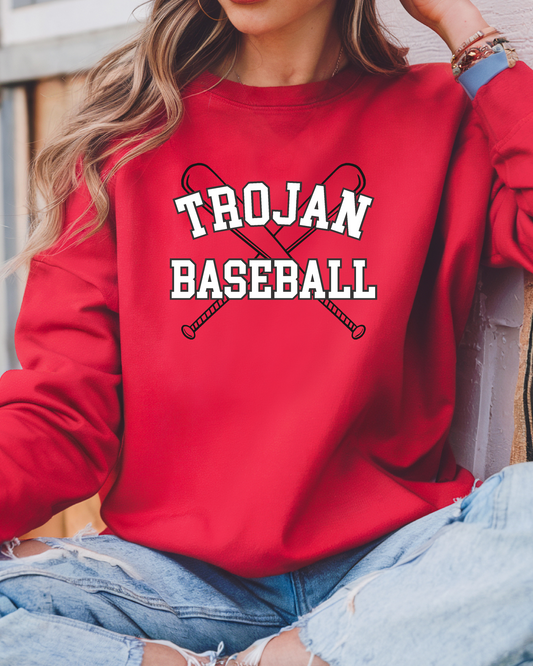 Trojan Baseball Fleece Crew Sweatshirt