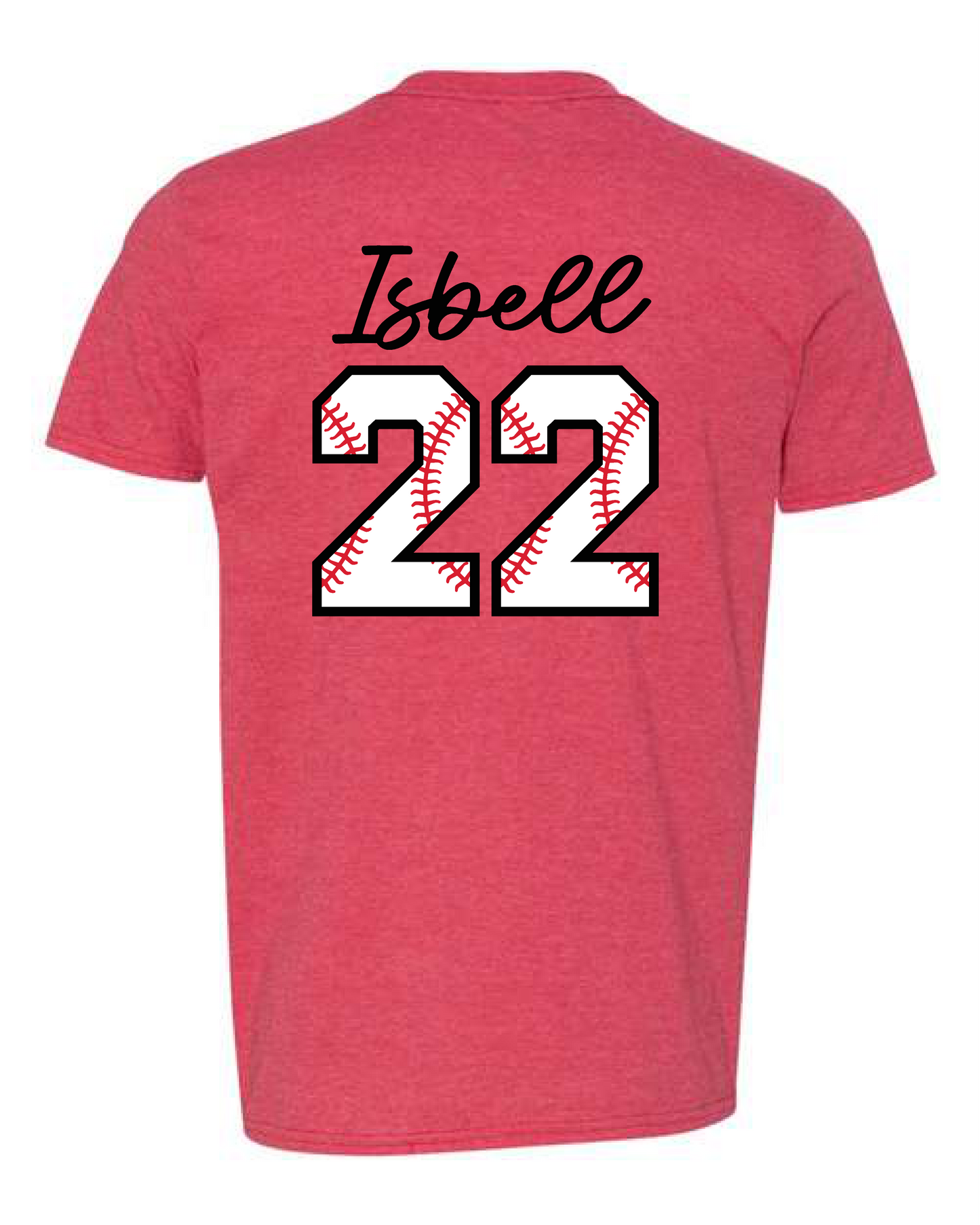 Trojan Baseball Adult Softstyle T-Shirt with Numbers On Back