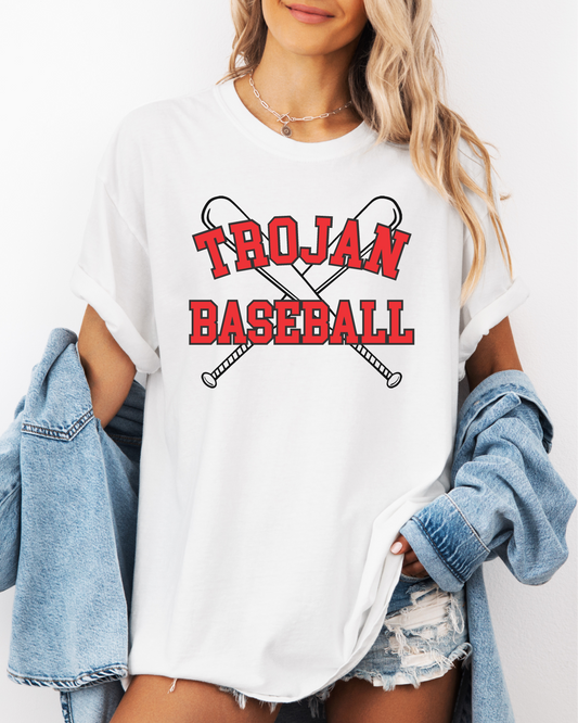 Trojan Baseball Comfort Color Tee