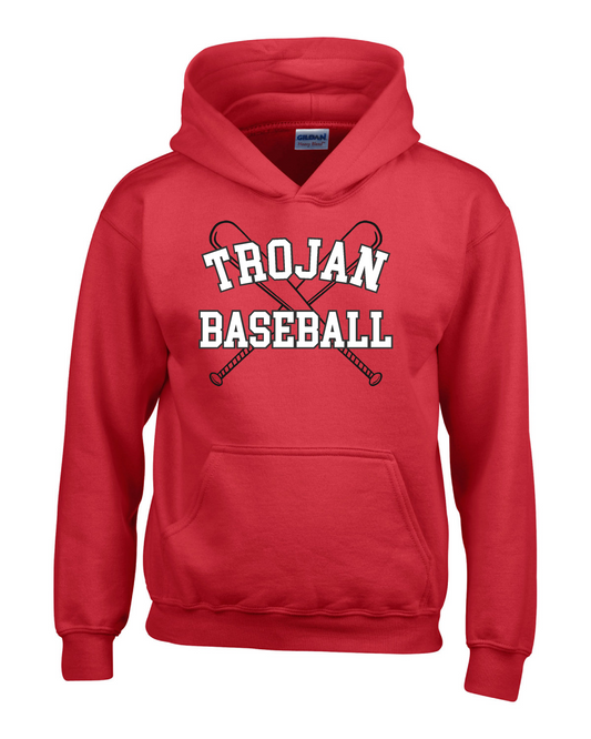 YOUTH Fleece Hooded Sweatshirt Trojan Baseball