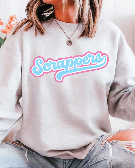 Fleece Crew Sweatshirt Scrappers Retro