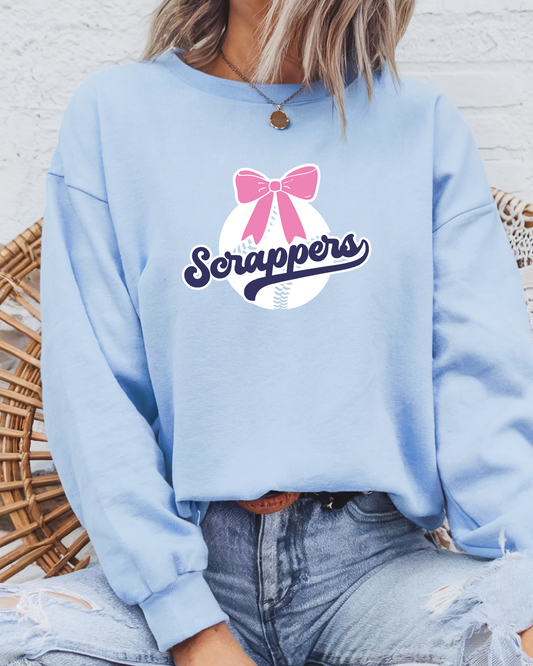 Fleece Crew Sweatshirt Scrappers Baseball Bow