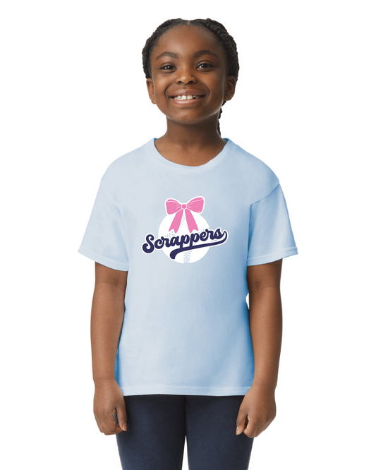 YOUTH Scrappers Baseball Bows Softstyle Tshirt