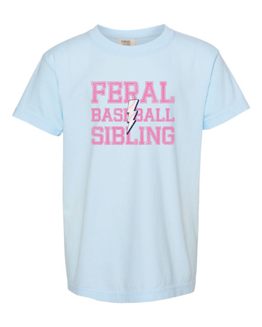Youth Feral Baseball Sibling Comfort Color Tee